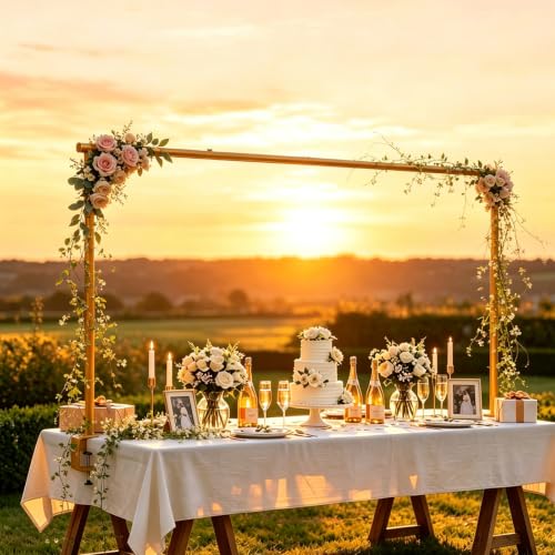 Adjustable Over-the-Table Rod Stand with Clamp for Decorations Gold
