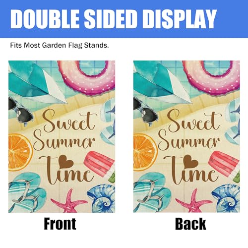 Summer Pool Garden Flag - Decorative Outdoor Banner for Yard & Patio