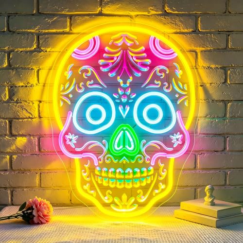 Skull Neon Sign LED Neon Light Wall Decor for Halloween Party - Variation: Skull