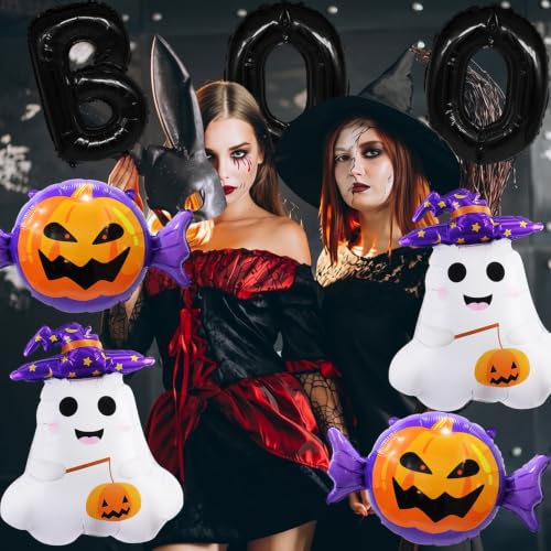 Halloween Balloons Set with Ghost Pumpkin Boo Decorations – 9 Pieces