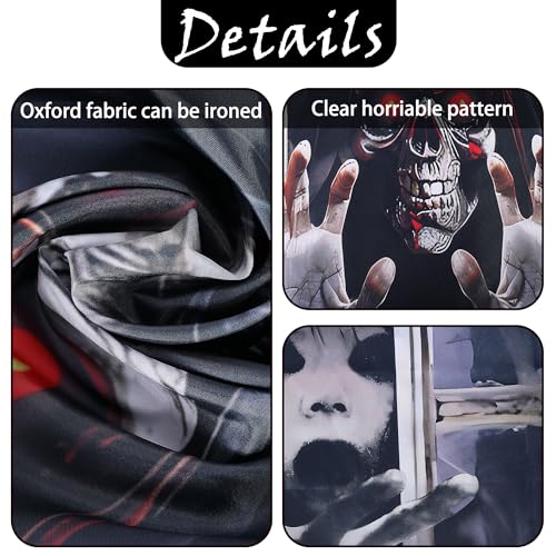 Halloween Window Cover Poster Ghost & Skull - Spooky Ghost Curtain Decoration - 2 Pack