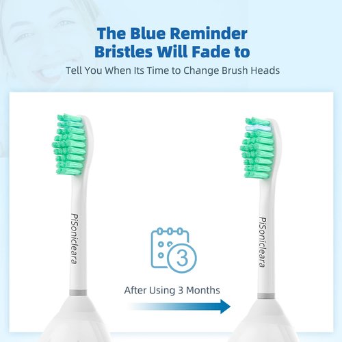 Pisonicleara Replacement Toothbrush Heads(6 Pack) Compatible with Philips Sonicare E-Series Essence CleanCare Elite Advance hx7022/66 Xtreme Brush Refill hx7001