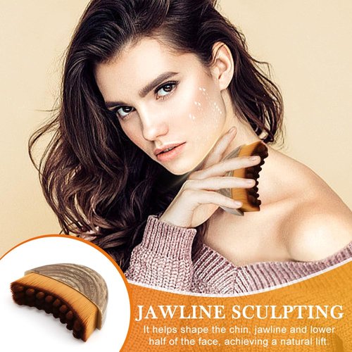 Lymphatic Contour Face Brush, 2PCS Lymphatic Drainage Massager Dry Brushing for Jawline and Chin Contour, Facial Dry Brush, Drainage Tool for Puffiness Relief and Relieve Fatigue