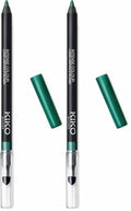 Kiko MILANO - Intense Colour Eye Pencil | Metallic Emerald 08 | Long-Lasting Waterproof Eyeliner | Hypoallergenic & Cruelty-Free | Made in Italy (Pack of 2)