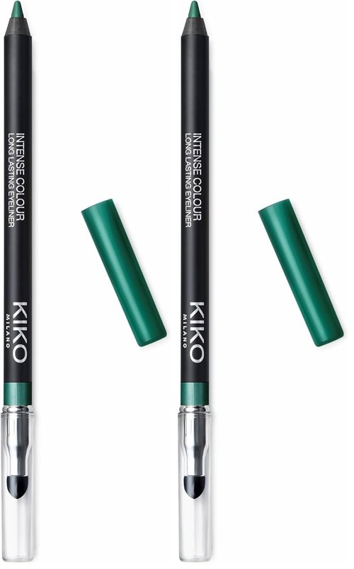 Kiko MILANO - Intense Colour Eye Pencil | Metallic Emerald 08 | Long-Lasting Waterproof Eyeliner | Hypoallergenic & Cruelty-Free | Made in Italy (Pack of 2)