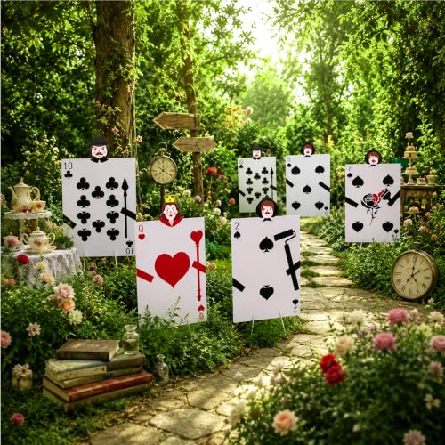 Giant Playing Card Yard Signs Set - Queen's Soldiers Lawn Decorations