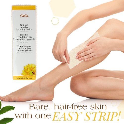 GiGi Natural Muslin Epilating Strips Large (3" x 9") 100 Strips