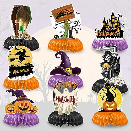 Halloween Honeycomb Centerpieces 9 Pcs Spooky Table Decor Party Supplies