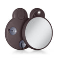 Zadro Magnification Lighted Compact Mirror with LED Light & Retractable Suction Cups – Travel Makeup Mirror, Cool White 6400K Lighting, Battery Operated, Made in USA (Chocolate, 10X | 4.3"L x 3.5"W)