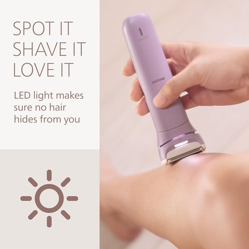 Philips Lady Shaver Series 8000 - Cordless Wet & Dry Electric Shaver with 3-Blade System | 100 Mins Runtime