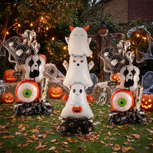 3pcs Halloween Ghost Foil Balloons - Spooky Party Decorations