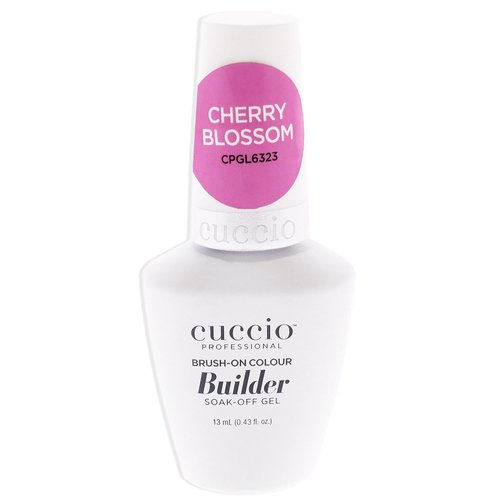 Cuccio Pro Brush-On Colour Builder Soak Off Gel - LED and UV Self-Leveling Lightweight Formula - Camouflages Re-Growth and Corrects Uneven Nail Beds - Base Coat - Cherry Blossom - 0.43 oz