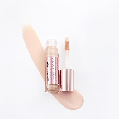 Revolution Beauty London Conceal & Define Concealer - Full Coverage, Lightweight, Vegan | C3 Fair to Light, 0.14 oz