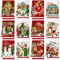 Christmas Kitchen Towels Set - 12 Pack Holiday Dish Towels for Housewarming Gift