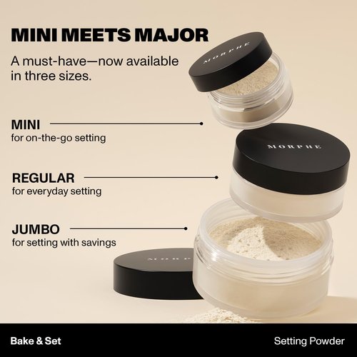 Morphe Jumbo Bake & Set Powder - Talc-Free, Lightweight Finishing Powder for Natural Glow - Brightening Pink (0.62 oz)