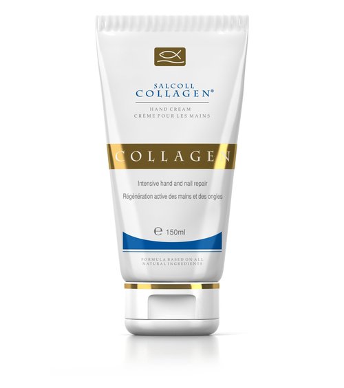 Salcoll Pure Bioactive Anti-Aging Collagen Repair Hand Cream - Hypoallergenic Moisturizing Lotion, Dry Skin Relief, All Skin Types, 150 ml