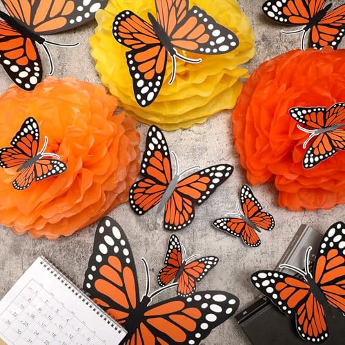 Day of the Dead Paper Flower & Butterfly Decorations - 24 Pcs