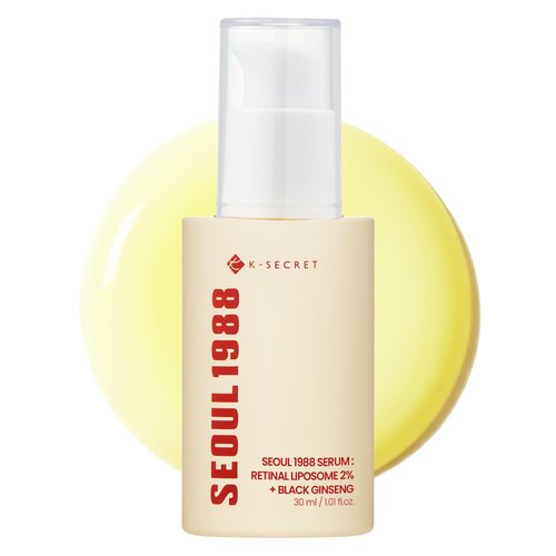 K-SECRET SEOUL 1988 Retinal Serum – Formulated with Advanced Retinal Liposome 2% and 58% Black Ginseng Extract | Fine Lines and Skin Texture Care Serum | Korean Skincare, 30ml / 1.01 fl oz