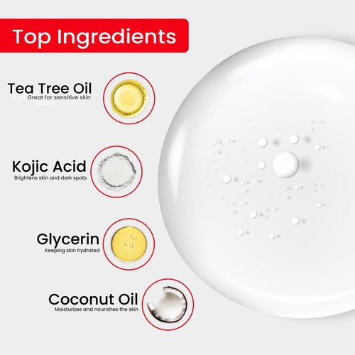 Kojie San Skin Brightening Soap - Original Kojic Acid Dark Spot Remover Soap, Paraben-Free Bar with Coconut & Tea Tree Oil for Face & Body, Gently Exfoliates for Smooth, Even Skin Tone – 100g x 3 Bars