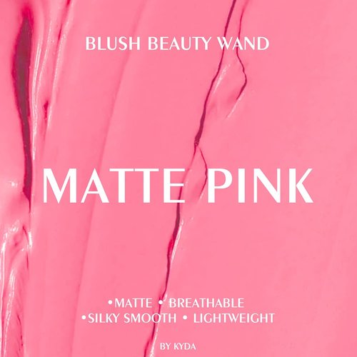KYDA Blush Beauty Wand - Matte Face Blush with Cushion Applicator for Natural Dewy Glow | Matte Pink