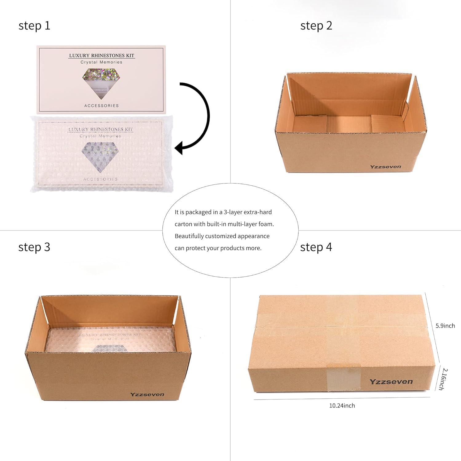 Yzzseven 12 Types of 600 Crystal AB Diamonds + 2500 Flat Rhinestones Mix 20 Styles Flatback DIY Crafts Rhinestone Crystals 3D Ornament‌s Flat Back Stones Set + Tweezers + Drill Pen