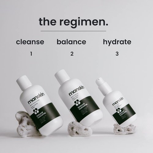 Natural Outcome Men's Skin Care Kit - Anti-Aging 3-Step Facial Care Regimen with Cleanser, Toner & Moisturizer