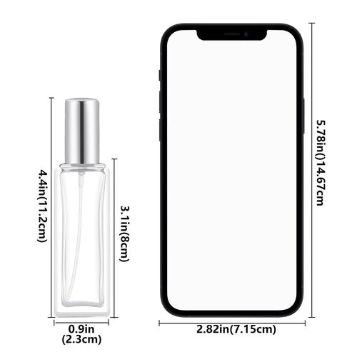 IRON BILL 30 ml Glass Spray Bottle, 1 oz Perfume Bottles Empty, Glass Atomizer, Small Travel Atomizer Bottle Refillable (6 PCS, Sliver)