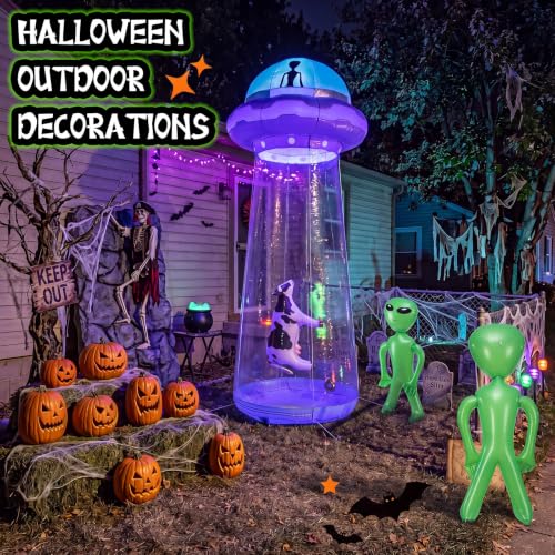 Halloween Alien Inflatable Decorations Set with Cow - Outdoor Party & Yard Display