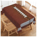 Football Tablecloth 52x70 Inch Rectangular Sports Game Leather Pattern Kitchen Decor - Brown