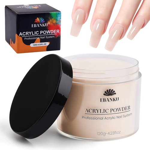 EBANKU Acrylic Powder - Nude Professional Nail Extension Powder, 120g/4.23oz | Long-Lasting & No Lamp Needed