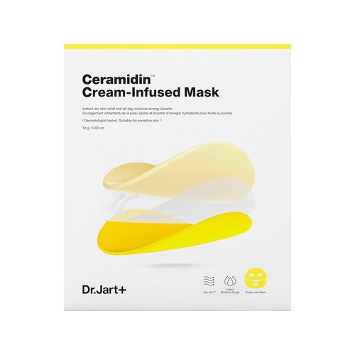 Dr.Jart+ Ceramidin Face Mask - Hydrating Sheet Mask with Ceramides & Panthenol | Travel Size, 1 Pack