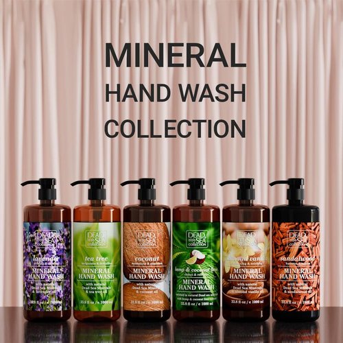 Hand Soap Pump Sandalwood - Moisturizing Hand Wash Liquid with Dead Sea Minerals and Sandalwood Oil - Hydrates and Softens - Dead Sea Collection - Pack of 2 (33.8 Fl Oz Each) - 67.6 Fl Oz Total