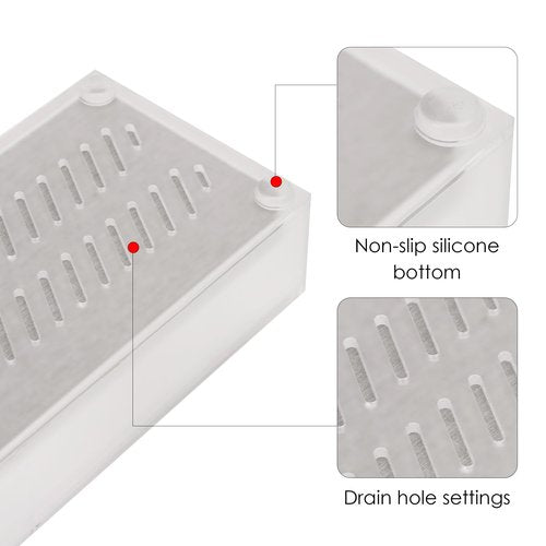 LUEXBOX Acrylic Electric Razor Holder, Electric Shaver Stand Base with Diatomite Drying Stone, Bathroom Drawer Organizer with Drainage Hole for Razor and Brush