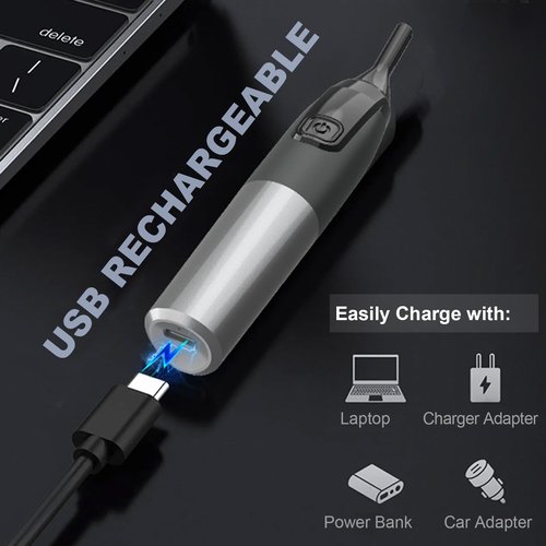 Electric Eyebrow Trimmer for Women, Nose Hair Painless Razor Removal for Men, Mini Epilator for Bikini, Remover for Face, Eye Brow, Nose Hair, Ear Hair, Chin, Peach Fuzz, Lips, Arms, Body (Black)