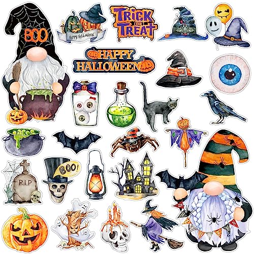 Halloween Fridge Magnets Set - 25 Waterproof Gnome Witch Ghost Car Decorations