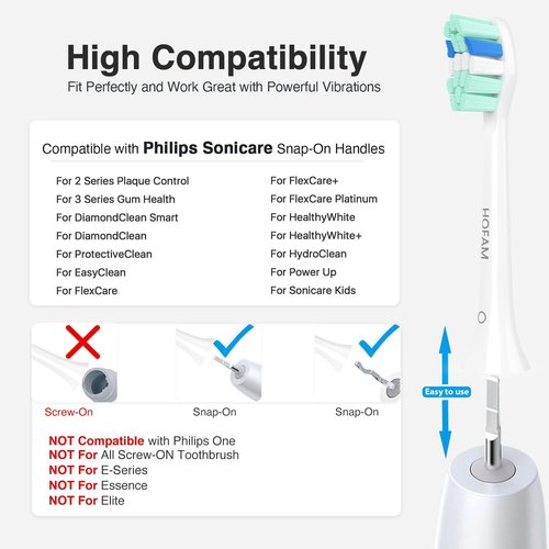 Philips Sonicare Replacement Toothbrush Heads - Compatible Electric Brush Heads | 10 Pack