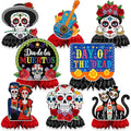 Day of the Dead Decorations - Honeycomb Table Centerpieces with Varying Styles - 8 Pieces