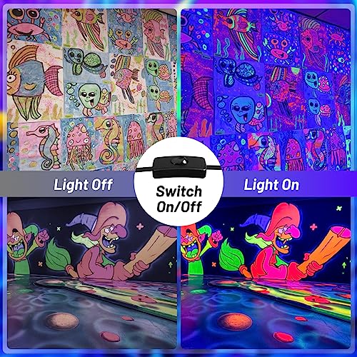 120W Waterproof Black Light for Glow Party Halloween - 2 Pack