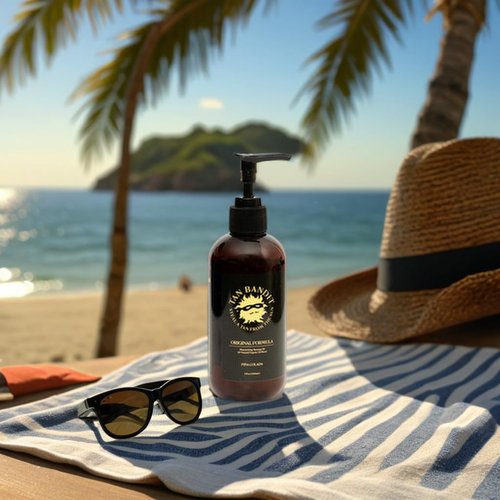 Tan Bandit Moisturizing Tanning Oil with Pina Colada Fragrance, 100% Organic, Non-greasy, Antioxidant-Rich, Tanning Bed Safe, Fast Absorbing, Deep Hydration, Unisex, Pump Bottle, 8 oz, 1ct
