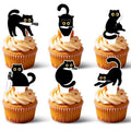 36pcs Black Cat Cupcake Toppers Set for Parties and Celebrations