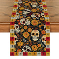 Sugar Skull Table Runner - Day of The Dead Mexican Decor for Dining Table 13x72 Inches