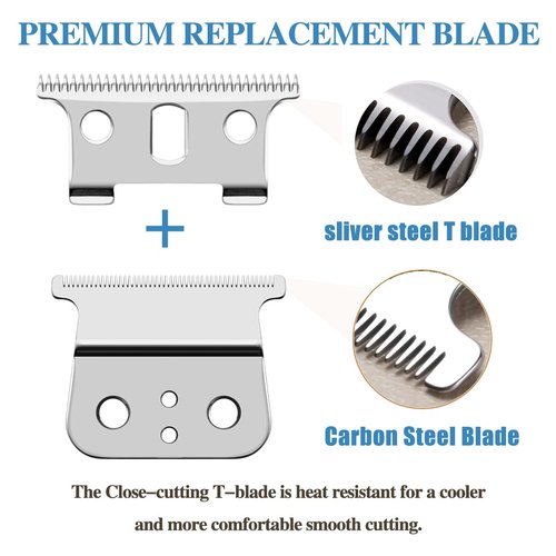 Andis T Outliner Blades - 2 Pack Silver Steel Replacement Blades for GTX Trimmer & #04710, #04521
