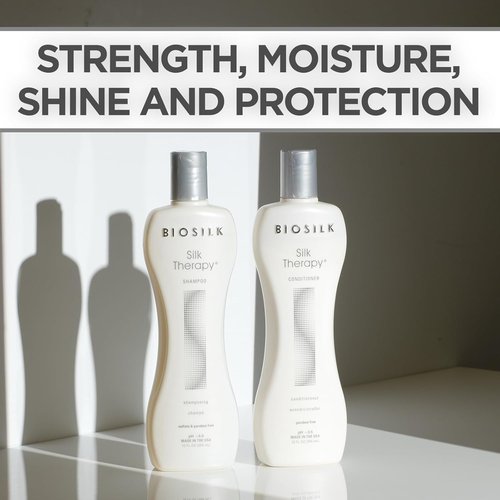 BioSilk Silk Therapy Duo Set - Gentle Shampoo & Conditioner for Shiny, Moisturized Hair | 12 Oz Each
