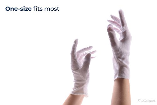 PHOTOMYNE Photo Handling Cotton Gloves for Delicate Items | Moisturizing Cotton Gloves for Dry Hands for Overnight Night | Multi use Cotton Gloves - 3 Pack