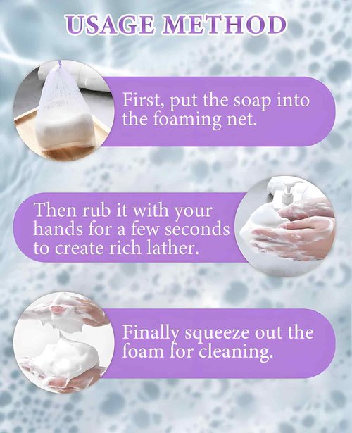 DAWZMR 60PCS Mesh Soap Bags for Soap Bars, Shampoo Lather Net for Foaming & Drying for Shower Body Facial Cleaning