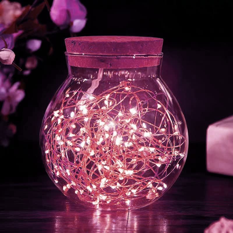 Fairy String Lights 20 Pack 6.6FT Pink LED Battery Operated Copper Wire for DIY Party Wedding Xmas