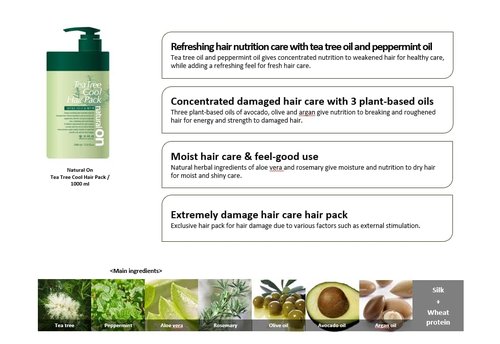 Daeng Gi Meo Ri- Tea Tree Hair and Scalp Care Pack, Freshness for Oily Scalp, Moisture for Dry Hair, 33.8fl Oz