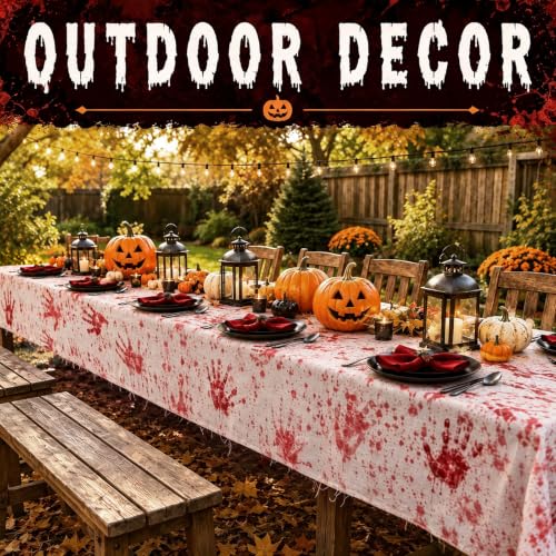 Halloween Bloody Tablecloth 84.6 x 108.3 Inch Spooky Horror Decor Cover