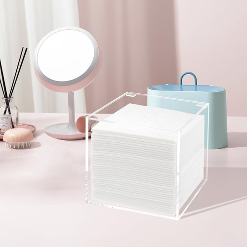 DELIPPLY Face Towelettes Disposable Holder, Disposable Face Towel Container Acrylic, Facial Towels Storage Box, Clear