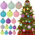 Christmas Tree Ornaments Set 40 Pink & Yellow Candy Donut Style Holiday Decorations — Variation of 40Macaron